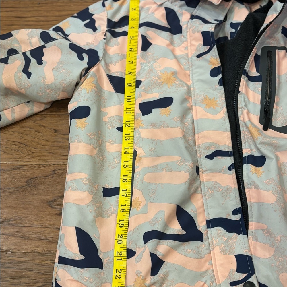 Pooluly Women’s Camo Snow/ski Jacket Pink Blue Floral Insulated Hooded Size sm - Picture 12 of 15